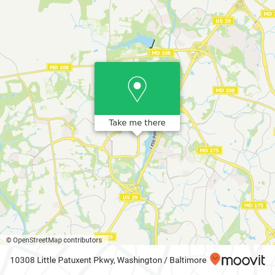 Mapa de 10308 Little Patuxent Pkwy, Columbia, MD 21044