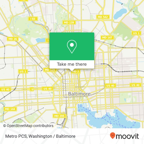 Metro PCS, 1 E Chase St map