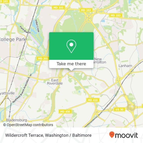 Mapa de Wildercroft Terrace, 6815 Riverdale Rd
