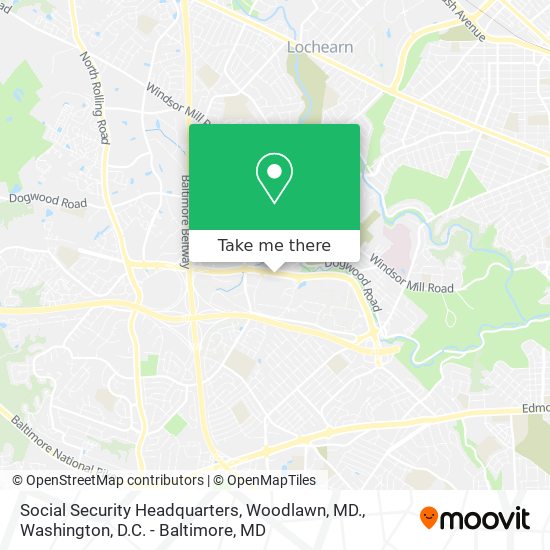 How to get to Social Security Headquarters, Woodlawn, MD. in Baltimore ...