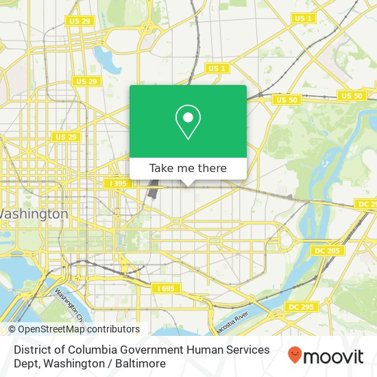 District of Columbia Government Human Services Dept, 645 H St NE map