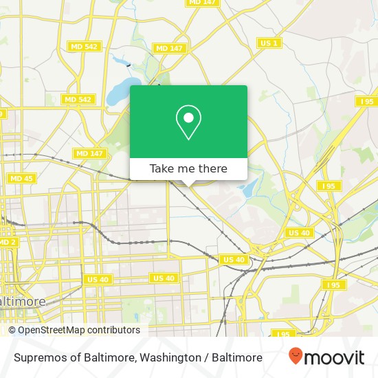 Mapa de Supremos of Baltimore, 4205 Erdman Ave
