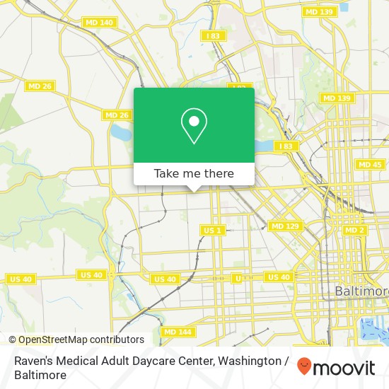 Mapa de Raven's Medical Adult Daycare Center, 1821 N Smallwood St