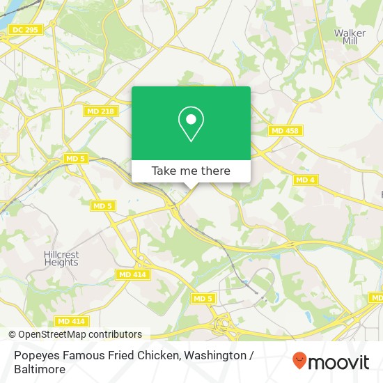 Mapa de Popeyes Famous Fried Chicken, 4621 Silver Hill Rd