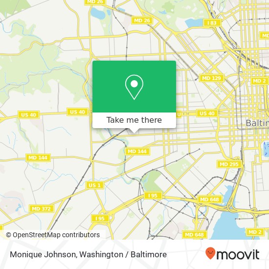 Mapa de Monique Johnson, 2522 W Baltimore St