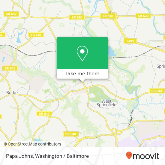 Mapa de Papa John's, 6228 Rolling Rd
