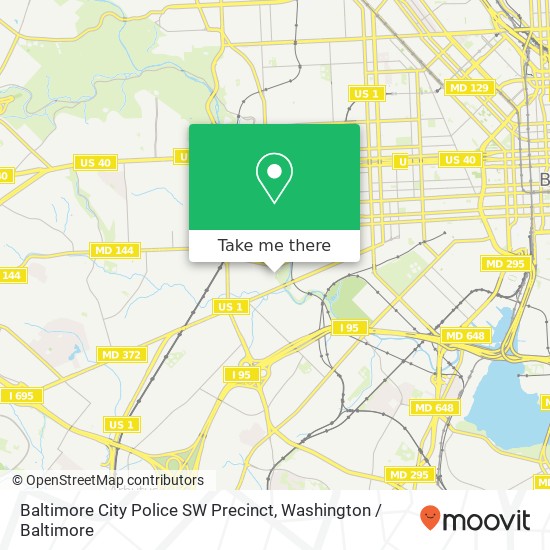Mapa de Baltimore City Police SW Precinct, 424 Font Hill Ave