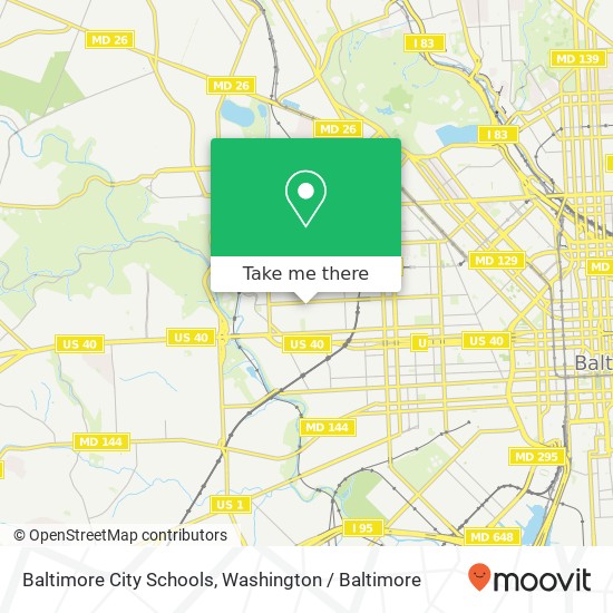 Mapa de Baltimore City Schools, 851 Braddish Ave