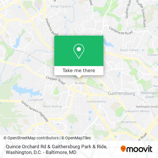 Quince Orchard Rd & Gaithersburg Park & Ride map