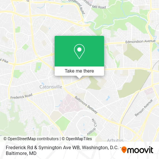Mapa de Frederick Rd & Symington Ave WB