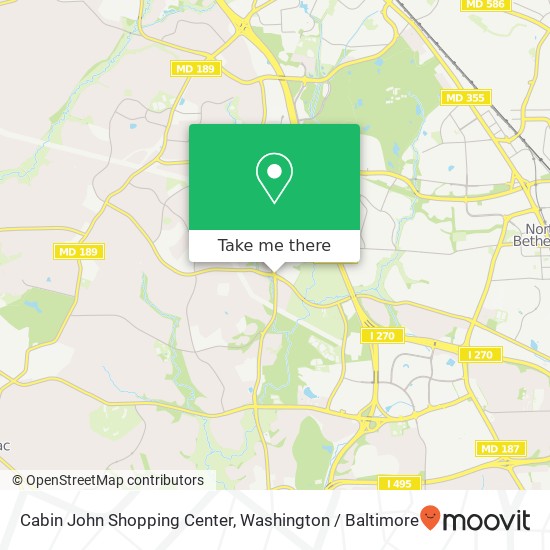Cabin John Shopping Center, Seven Locks Rd map