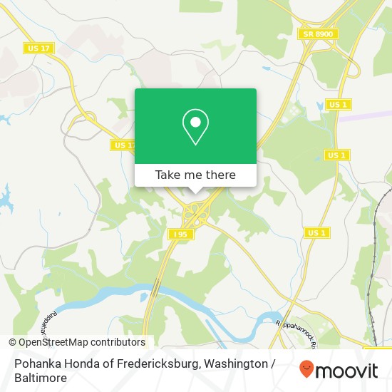 Mapa de Pohanka Honda of Fredericksburg, 60 South Gateway Dr