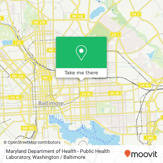 Mapa de Maryland Department of Health - Public Health Laboratory, 1770 Ashland Ave
