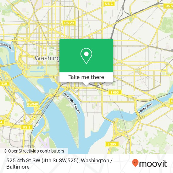 Mapa de 525 4th St SW (4th St SW,525), Washington, DC 20024