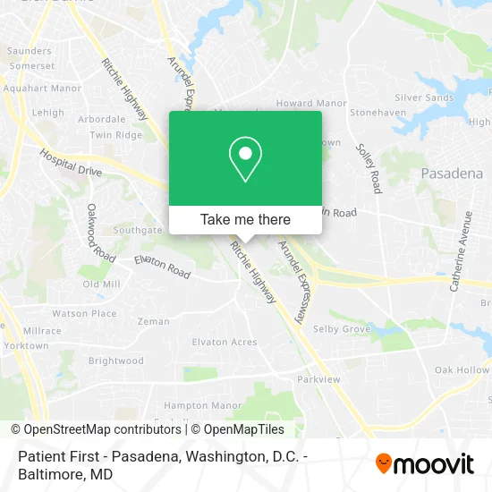 Patient First - Pasadena map