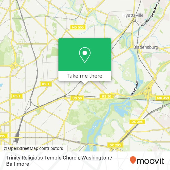 Mapa de Trinity Religious Temple Church, 2525 Bladensburg Rd NE