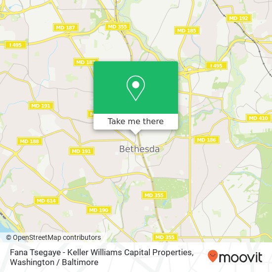 Mapa de Fana Tsegaye - Keller Williams Capital Properties, 7801 Woodmont Ave