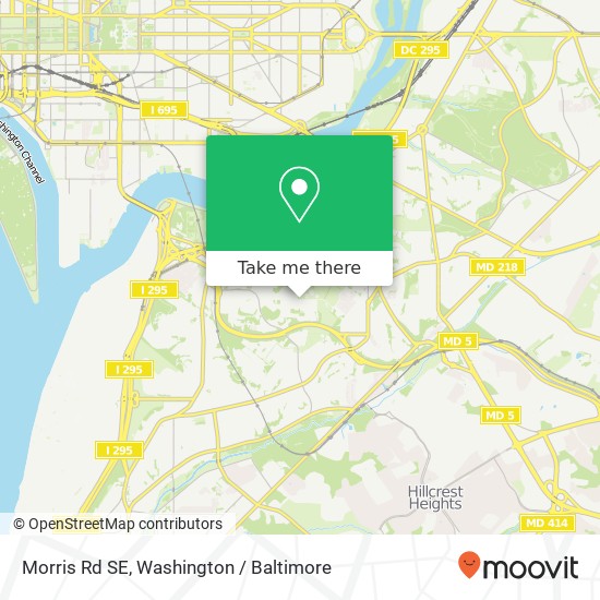 Mapa de Morris Rd SE, Washington, DC 20020