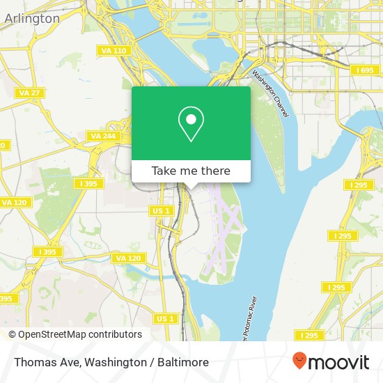Mapa de Thomas Ave, Arlington, VA 22202