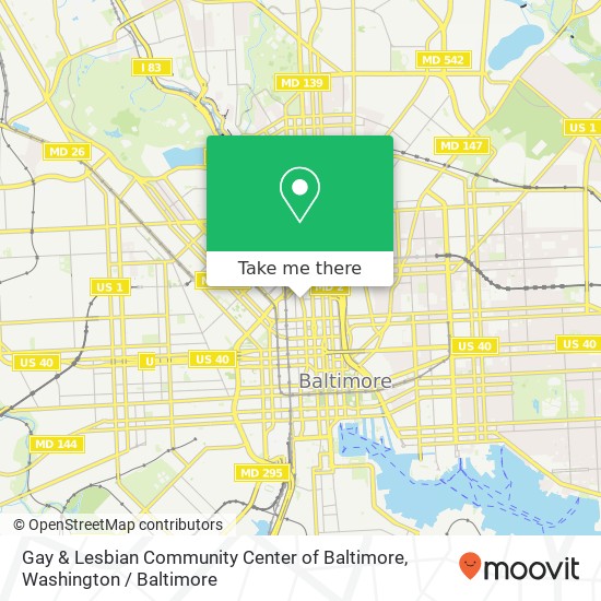 Gay & Lesbian Community Center of Baltimore, 1000 Cathedral St map