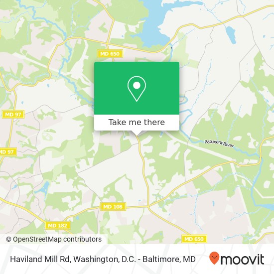 Mapa de Haviland Mill Rd, Brinklow, MD 20862