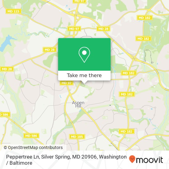Peppertree Ln, Silver Spring, MD 20906 map
