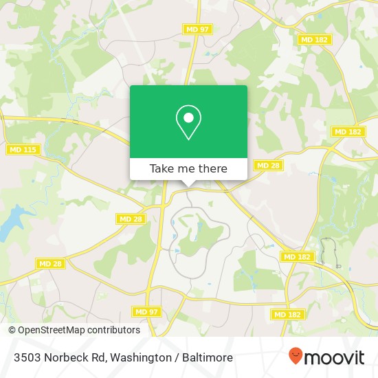 Mapa de 3503 Norbeck Rd, Silver Spring (ASPEN HILL), MD 20906