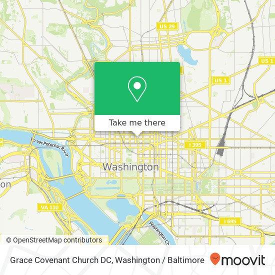 Mapa de Grace Covenant Church DC, 1000 Vermont Ave NW