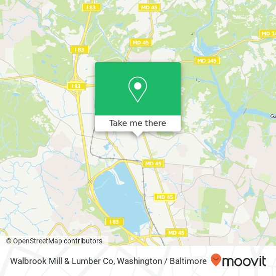 Mapa de Walbrook Mill & Lumber Co, 109 Cockeysville Rd