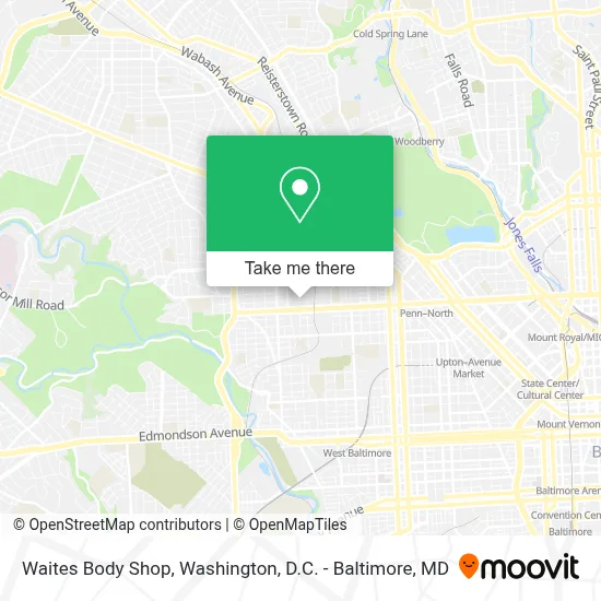 Waites Body Shop map