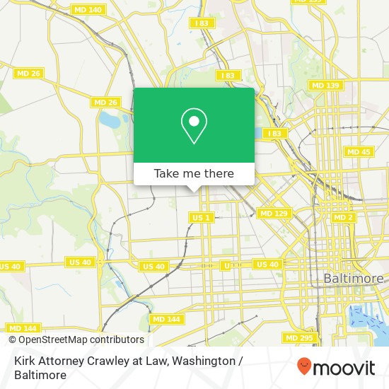 Mapa de Kirk Attorney Crawley at Law, 1607 N Payson St