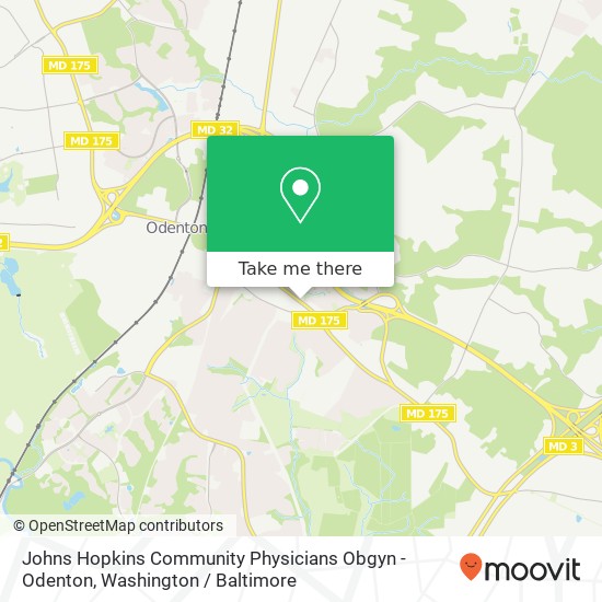 Mapa de Johns Hopkins Community Physicians Obgyn - Odenton, 1132 Annapolis Rd