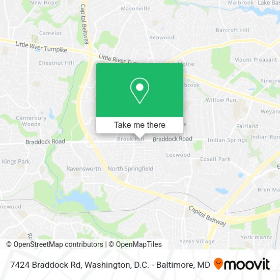 7424 Braddock Rd map