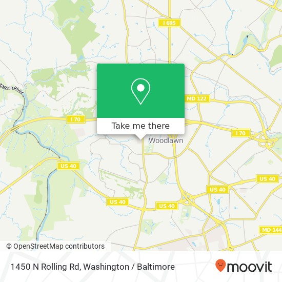 Mapa de 1450 N Rolling Rd, Catonsville, MD 21228