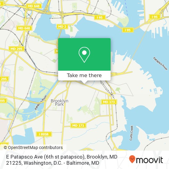 Mapa de E Patapsco Ave (6th st patapsco), Brooklyn, MD 21225