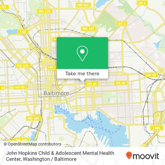 John Hopkins Child & Adolescent Mental Health Center, 401 N Caroline St map