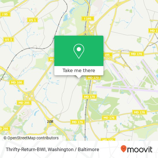 Thrifty-Return-BWI, 7426 New Ridge Rd map