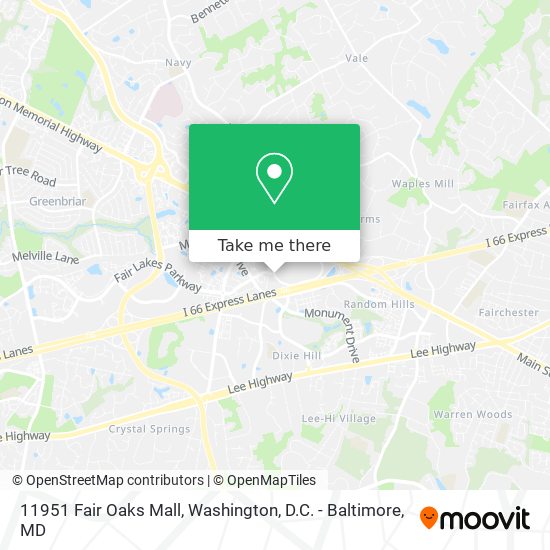 11951 Fair Oaks Mall map