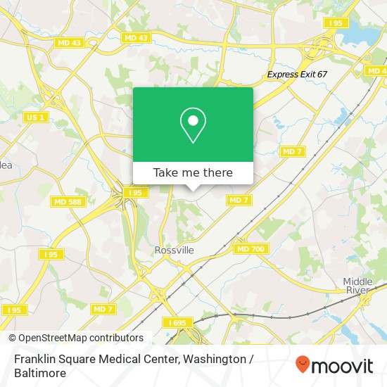 Mapa de Franklin Square Medical Center, 9000 Franklin Square Dr