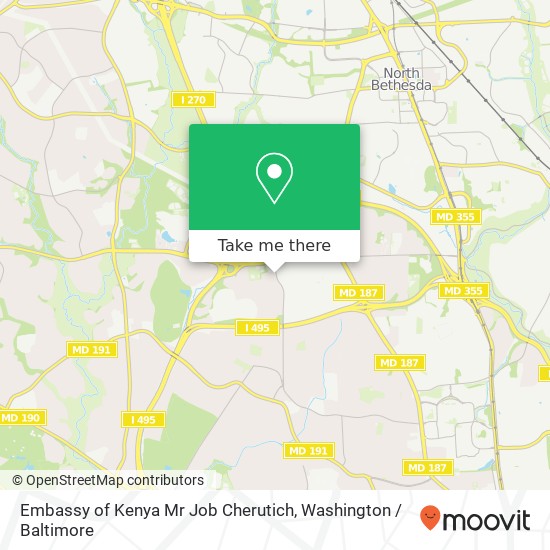Embassy of Kenya Mr Job Cherutich map