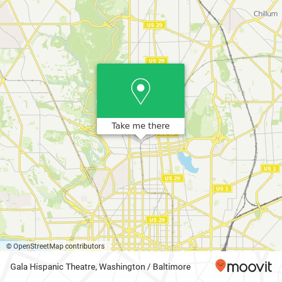 Gala Hispanic Theatre map