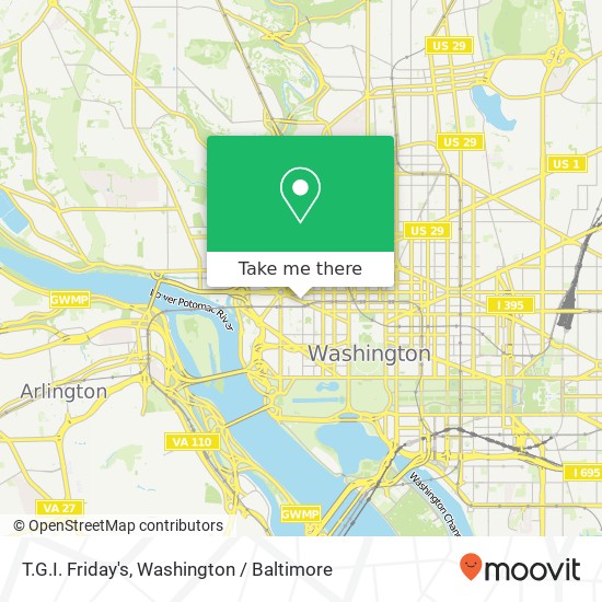 Mapa de T.G.I. Friday's, 2100 Pennsylvania Ave NW