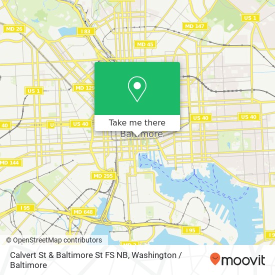Calvert St & Baltimore St FS NB map
