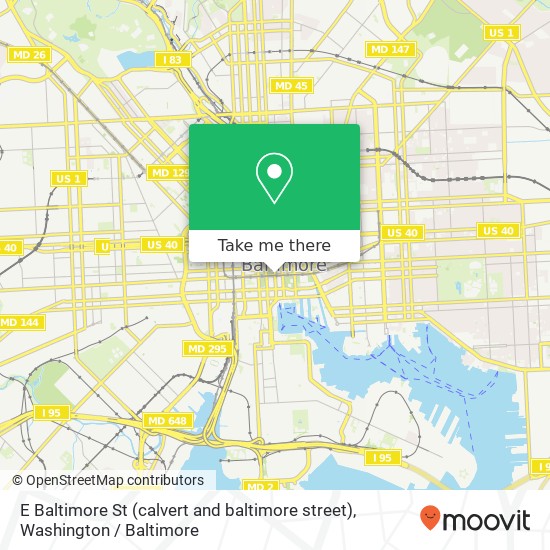 Mapa de E Baltimore St (calvert and baltimore street), Baltimore, MD 21202
