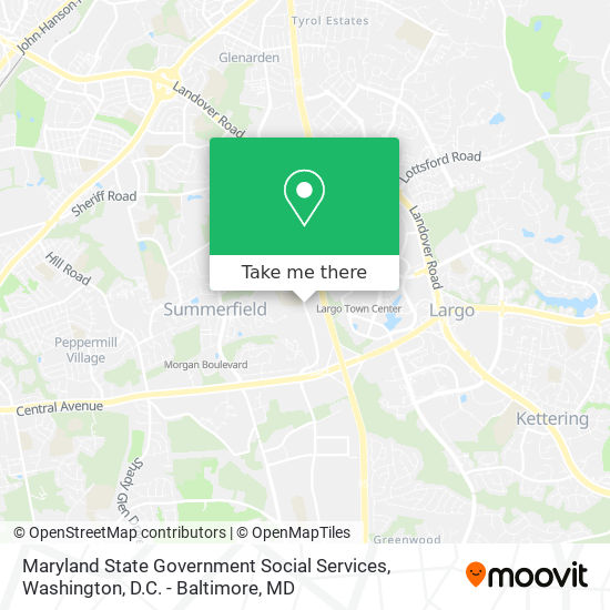 Mapa de Maryland State Government Social Services