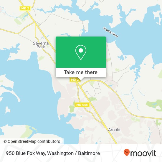 Mapa de 950 Blue Fox Way, Arnold, MD 21012