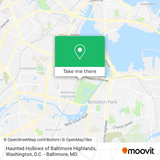 Haunted Hollows of Baltimore Highlands map