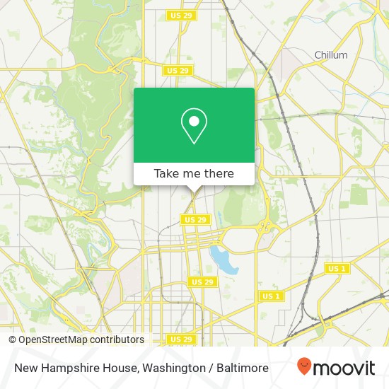 Mapa de New Hampshire House, 3728 New Hampshire Ave NW