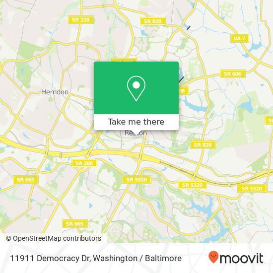 Mapa de 11911 Democracy Dr, Reston, VA 20190