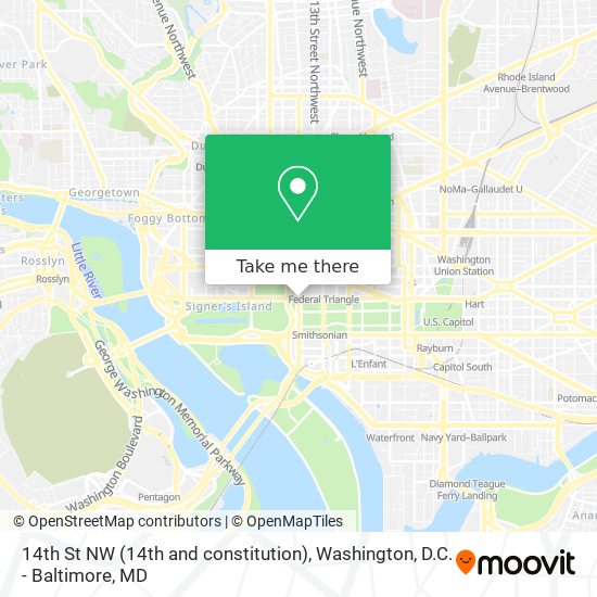 Mapa de 14th St NW (14th and constitution)